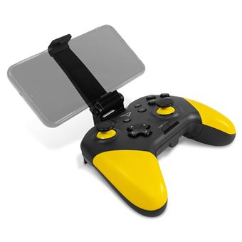 Manette sans fil fil CrossPad pour Nintendo Switch et mobile avec clip Noir et jaune