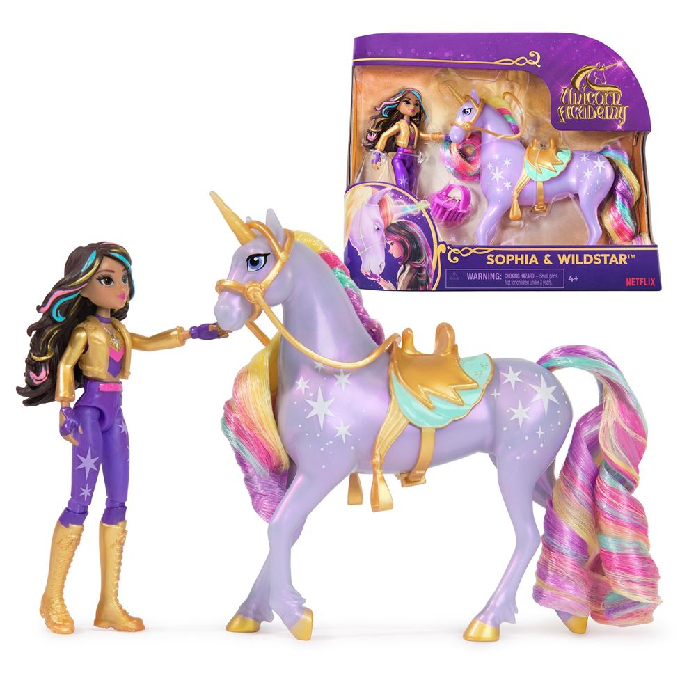 Sac à Dos Enfant Unicorn Academy - Modèle Sophia Et Wildstar, Violet, 30x25x11cm - Pour école, Maternelle, Loisirs