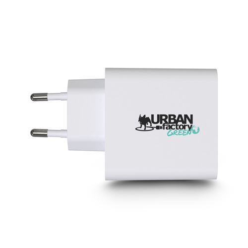 Chargeur secteur GaN USB-C Eco-conçue 65 Watts Urban Factory Cyclee Blanc -  Chargeur et câble d'alimentation PC - Achat & prix
