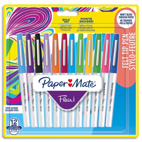 Blister de 12 feutres Papermate Flair Bold