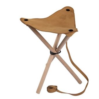 Tabouret trépied pliant en cuir Esprit de Légende Marron - 1