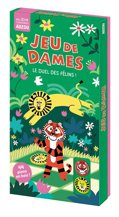 Jeu de soci&eacute;t&eacute; Auzou Jeu de dames Le duel des f&eacute;lins 