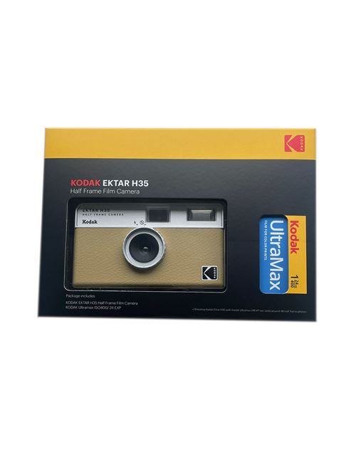 Appareil Photo Argentique Réutilisable Kodak Ektar H35 Noir + Film Kodak Ultramax 24 Poses
