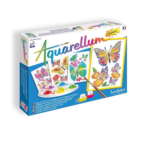 Kit créatif Aquarellum Junior Papillons et fleurs Sentosphère