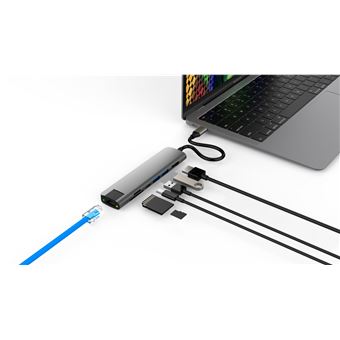 Hub USB Type-C 7 en 1 HyperDrive HD22H-GRAY Gris