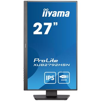 iiyama ProLite XUB2792HSN-B5 - Écran LED - 27" - 1920 x 1080 Full HD (1080p) @ 75 Hz - IPS - 250 cd/m² - 1000:1 - 4 ms - HDMI, DisplayPort, USB-C - haut-parleurs - noir mat