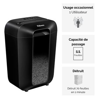 Fellowes Powershred LX70 - Destructeur de documents - coupe particules - 4 x 40 mm - P-4