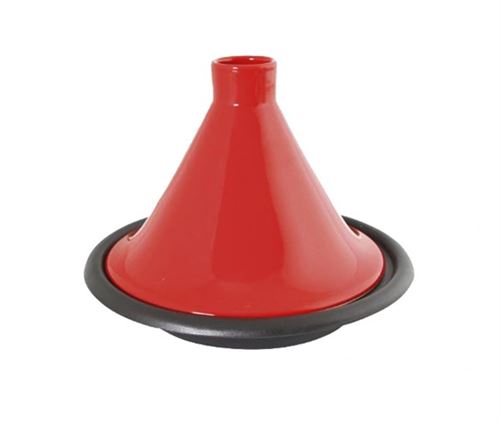 Tajine en Fonte avec Couvercle Crealys 509833 Rouge et Noir