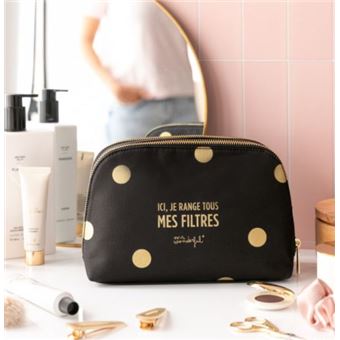 Trousse de toilette Mr. Wonderful Ici, je range tous mes filtres Noir et Or