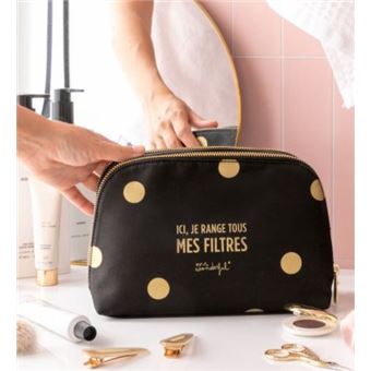 Trousse de toilette Mr. Wonderful Ici, je range tous mes filtres Noir et Or