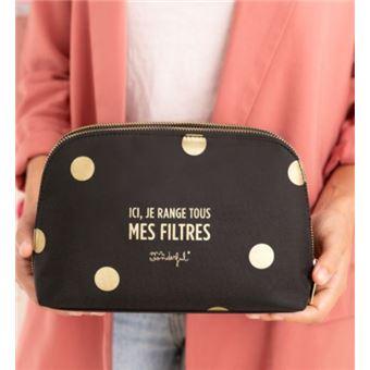 Trousse de toilette Mr. Wonderful Ici, je range tous mes filtres Noir et Or