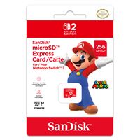 Carte mémoire micro SD express Nintendo Sandisk 256 Go Rouge