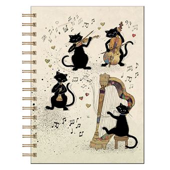 Carnet A5 Kiub Chat musique Blanc