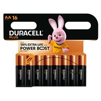 Duracell Plus AA-Alkalibatterien - 1,5 V - Schwarz und Orange - 16er-Pack