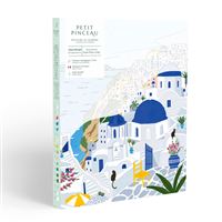 Coffret Peinture au numéro La Petite Epicerie Gouache Petit Pinceau Santorini par Maja Tomljanovic