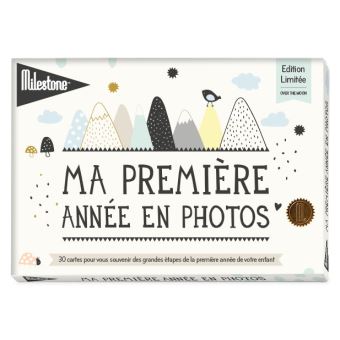 Cartes Milestone Ma Premiere Annee En Photos Over The Moon Produits Bebes Fnac