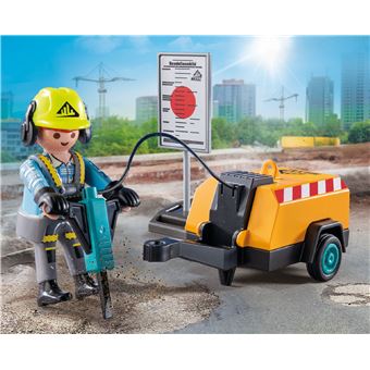 Lot De 10 Casques Playmobil Pour Personnages - Thème Chantier/musique - Noir - Neuf