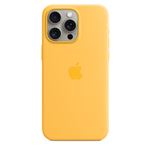 Coque en silicone avec MagSafe pour Apple iPhone 15 Pro Max Rayon de soleil