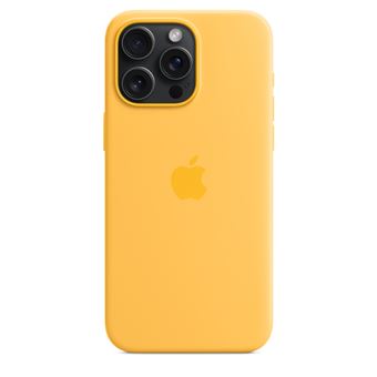 Coque en silicone avec MagSafe pour Apple iPhone 15 Pro Max Rayon de soleil