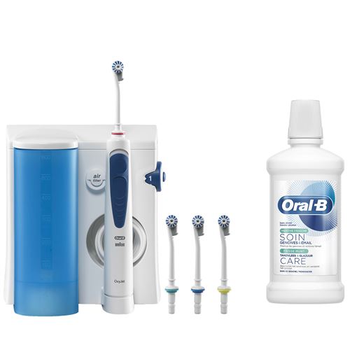 Hydropulseur Oral B Pack Oxy-Action Blanc et Bleu