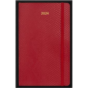 Agenda civil semainier Moleskine 2024 12 mois Grand Format Coffret Cadeau Precious Ethical Boa Rouge