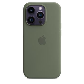 Apple - Coque de protection pour téléphone portable - compatibilité avec MagSafe - silicone - olive - pour iPhone 14 Pro