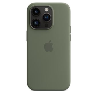 Apple - Coque de protection pour téléphone portable - compatibilité avec MagSafe - silicone - olive - pour iPhone 14 Pro