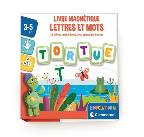 Jeu écriture et lettres Clementoni Livre magnétique Lettres et mots