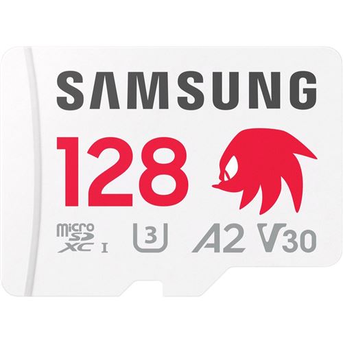 Carte mémoire micro SD Samsung Sonic le Hérisson™ PRO Plus 128 Go Blanc