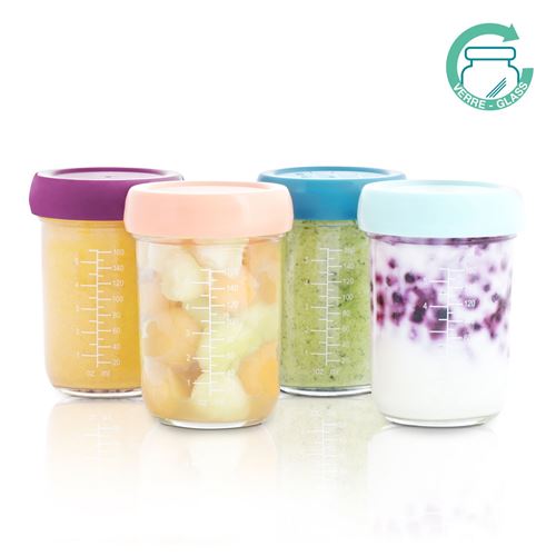Pots de conservation hermétiques Babymoov Babybols en Verre 240 ml 4 pièces