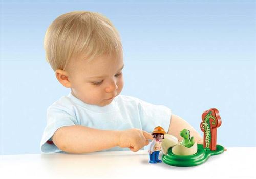 Playmobil 1 2 3 9121 Exploratrice Et Bebe Dinosaure Playmobil Achat Prix Fnac