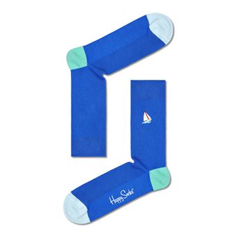 Chaussettes hautes et mi-bas Happy Socks Ribbed Embroidery Sail away Taille 36-40