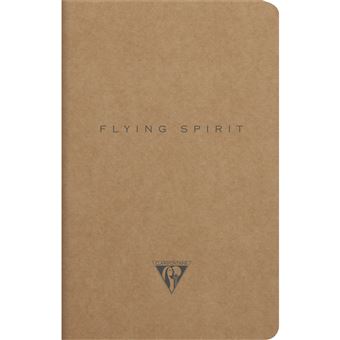Carnet piqûre textile Clairefontaine Flying Spirit Kraft 11 x 17 cm 96 pages Marron