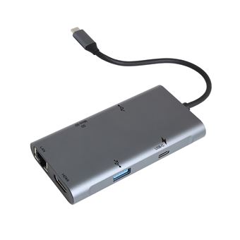 Hub USB-C Accsup 7 en 1 100 W Gris Anthracite - Hub USB - Achat