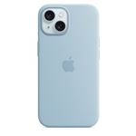 Coque en silicone avec MagSafe pour Apple iPhone 15 Bleu clair