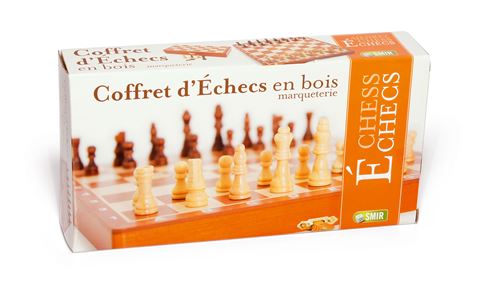 Coffret d’échecs en bois France Cartes