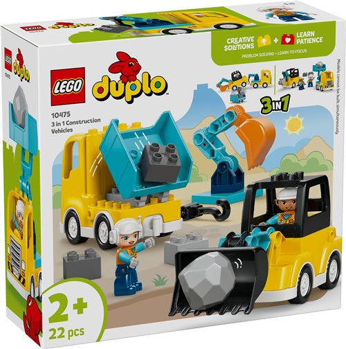 LEGO® DUPLO® Town 10475 Les véhicules de chantier 3-en-1