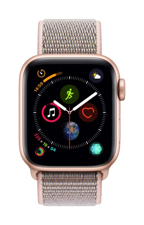Apple Watch Series 4 40 mm Kast van goudkleurig aluminium, met rozenkwarts  geweven sportbandje - Fnac.be - Apple Watch