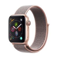 Apple Watch Series 4 40mm Kast van Goudkleurig Aluminium + Rozenkwarts Geweven Sportbandje