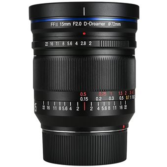 Objectif hybride Laowa 15mm f/2 Zéro-D noir pour Leica M