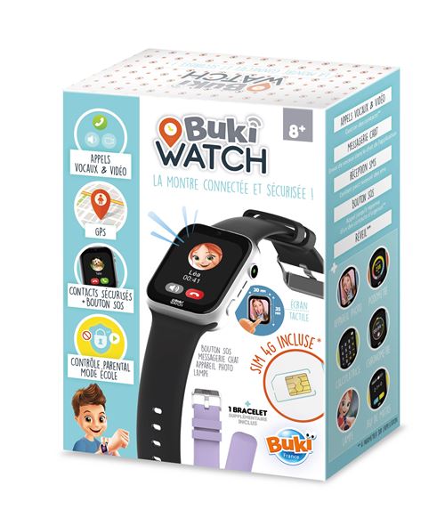 Montre connect&eacute;e - Buki France - Buki Watch - Carte SIM incluse - GPS - R&eacute;sistante aux &eacute;claboussures 