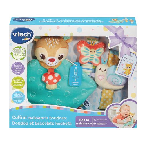 VTech Coffret Naissance Toudoux Doudou Et Bracelets Hochets Bouteilles Plastique Recyclées - vue 9