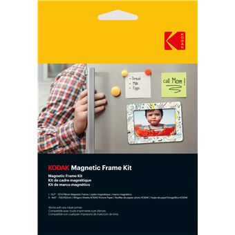 Kit de cadre magnétique photo Kodak + Pack de 5 feuilles pour imprimante jet d'encre - 1