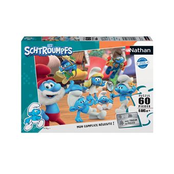 Puzzle enfant 60 pièces Nathan Les Schtroumpfs réunis