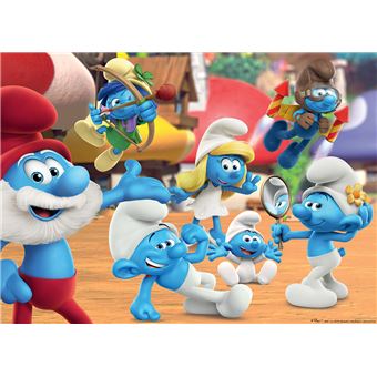 Puzzle enfant 60 pièces Nathan Les Schtroumpfs réunis