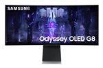 Samsung Odyssey OLED G8 S34BG850SU - Moniteur OLED - Intelligent - jeux - incurvé - 34" - 3440 x 1440 UWQHD @ 175 Hz - 250 cd/m² - 1000000:1 - DisplayHDR 400 True Black - 0.1 ms - Mini DisplayPort, Micro HDMI, USB-C - haut-parleurs - argent - pour Kompl