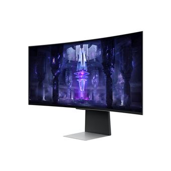 Samsung Odyssey OLED G8 S34BG850SU - Moniteur OLED - Intelligent - jeux - incurvé - 34" - 3440 x 1440 UWQHD @ 175 Hz - 250 cd/m² - 1000000:1 - DisplayHDR 400 True Black - 0.1 ms - Mini DisplayPort, Micro HDMI, USB-C - haut-parleurs - argent - pour Kompl