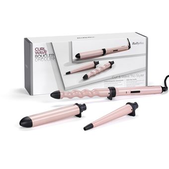 BaByliss - MS750E - Multistyler Curl and Wave Trio avec 3 embouts chauffants interchangeables torsade, conique et ovale pour changer de look au gre des envies