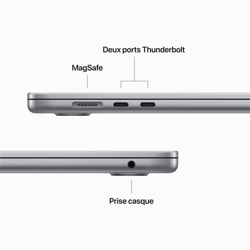 Apple MacBook Air 15.3'' 256 Go SSD 16 Go RAM Puce M2 CPU 8 cœurs GPU 10  cœurs Gris sidéral Nouveau - MacBook - Achat & prix