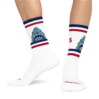 Chaussettes Jimmy Lion Athletic Jaws Taille L Blanc